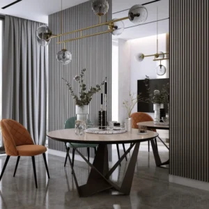 Lamela na stenu ASTI - zlatý a remeselný dub, strieborná - 12,2 x 270 cm